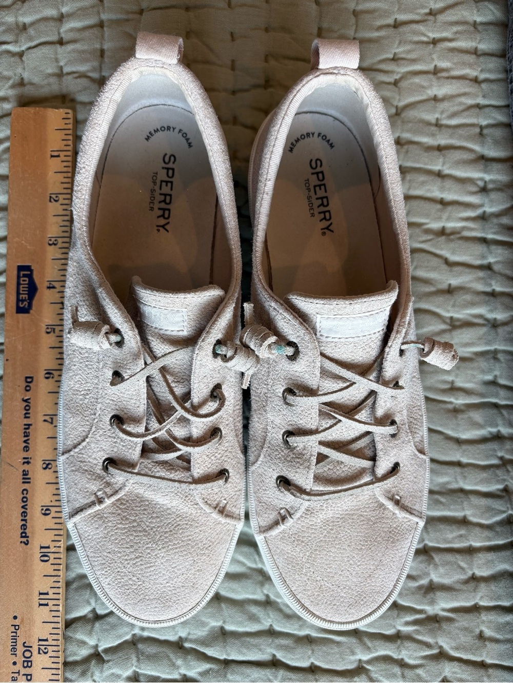Sperry Women's Light Sand Suede finish Lace-Up Casual Sneakers, size 10.5-11
